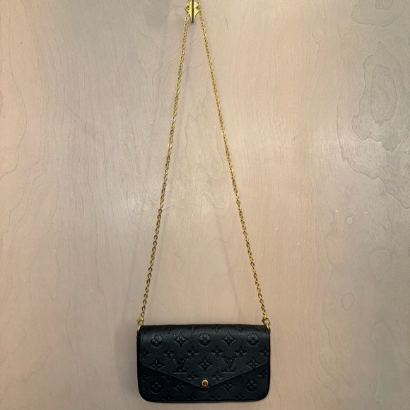 Louis Vuitton Handbags - BRAND NEW Louis Vuitton Pochette Félicie Black Clutch with Gold Chain